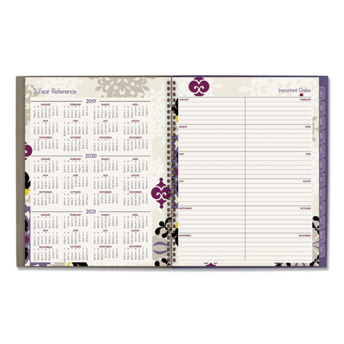 Cambridge Vienna Weekly/Monthly Appointment Book, Vienna Geometric Artwork, 11 x 8.5, Purple/Tan Cover, 12-Month (Jan to Dec): 2022