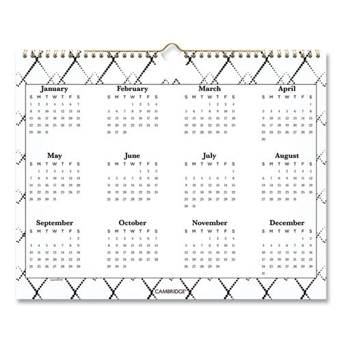 Cambridge Mackenzie Wall Calendar, Mackenzie Geometric Artwork, 15 x 12, White/Gray Sheets, 12-Month (Jan to Dec): 2022