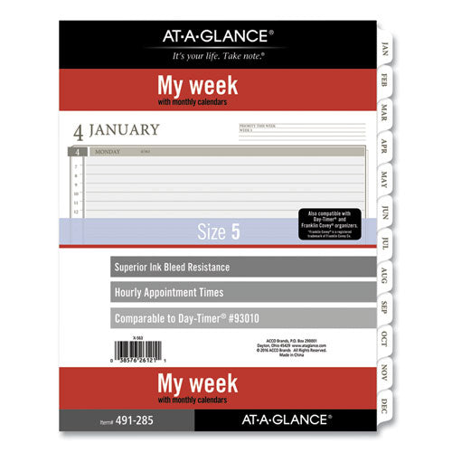 AT-A-GLANCE 2-Page-Per-Week Planner Refills, 11 x 8.5, White Sheets, 12-Month (Jan to Dec): 2022
