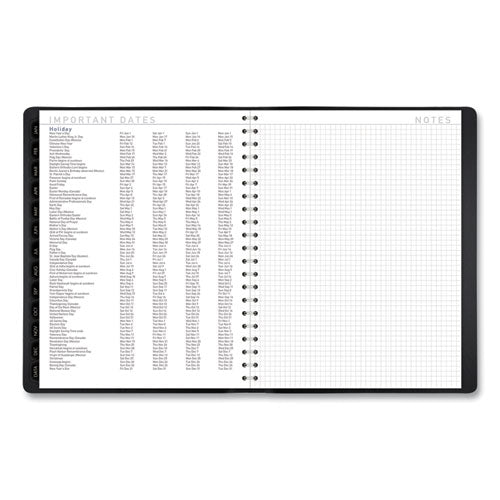 AT-A-GLANCE Contemporary Weekly/Monthly Planner, Vertical-Column Format, 11 x 8.25, Black Cover, 12-Month (Jan to Dec): 2022