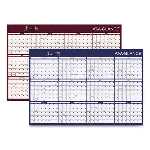 AT-A-GLANCE Reversible Horizontal Erasable Wall Planner, 48 x 32, Assorted Sheet Colors, 12-Month (Jan to Dec): 2022