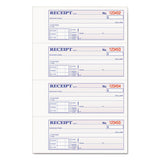 Adams TOPS Two-Part Hardbound Receipt Book, Two-Part Carbon, 7 x 2.75, 4/Page, 300 Forms