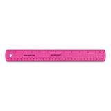 Westcott Non-Shatter Flexible Ruler, Standard/Metric, 12" (30 cm) Long, Plastic, Assorted Translucent Colors, 12/Box
