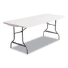 Alera Resin Rectangular Folding Table, Square Edge, 72w x 30d x 29h, Platinum