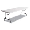 Alera Resin Rectangular Folding Table, Square Edge, 96w x 30d x 29h, Platinum