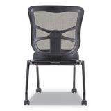 Alera Alera Elusion Mesh Nesting Chairs, Supports Up to 275 lb, Black, 2/Carton