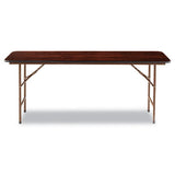 Alera Wood Folding Table, Rectangular, 71.88w x 17.75d x 29.13h, Mahogany