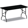 Alera Wood Folding Table, 71.88w x 29.88d x 29.13h, Black