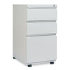Alera File Pedestal with Full-Length Pull, Left/Right, 3-Drawers: Box/Box/File, Legal/Letter, Light Gray, 14.96