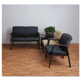 Alera Alera Reception Lounge Series Wood Loveseat, 44.88w x 26.13d x 33h, Black/Mahogany