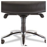 Alera Alera Ravino Big/Tall High-Back Bonded Leather Chair, Headrest, Supports 450 lb, 20.07" to 23.74" Seat, Black, Chrome Base