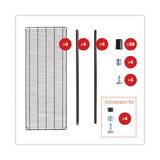 Alera All-Purpose Wire Shelving Starter Kit, 4-Shelf, 60 x 24 x 72, Black Anthracite Plus