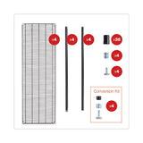 Alera BA Plus Wire Shelving Kit, 4 Shelves, 72" x 24" x 72", Black Anthracite Plus