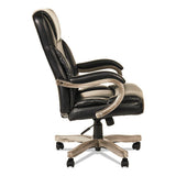 Alera Alera Transitional Series Executive Wood Chair, Supports 275 lb, 19.09" to 22.83" Seat Height, Black Seat/Back, Gray Ash Base