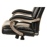 Alera Alera Transitional Series Executive Wood Chair, Supports 275 lb, 19.09" to 22.83" Seat Height, Black Seat/Back, Gray Ash Base