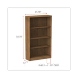 Alera Alera Valencia Series Bookcase, Four-Shelf, 31.75w x 14d x 54.88h, Modern Walnut