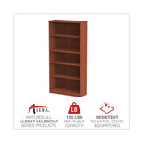 Alera Alera Valencia Series Bookcase, Five-Shelf, 31.75w x 14d x 64.75h, Medium Cherry