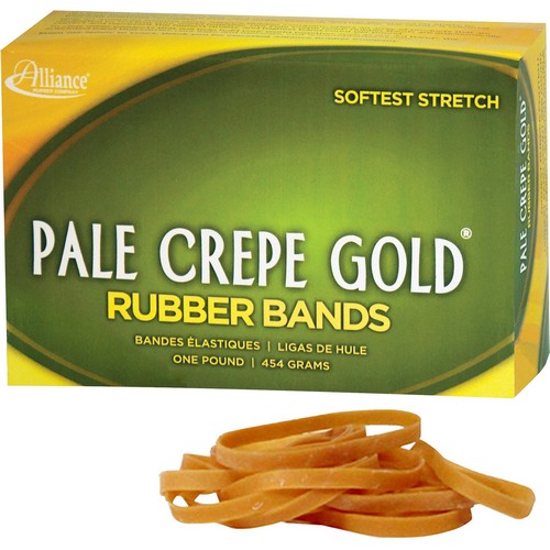 Alliance Rubber 20185 Pale Crepe Gold Rubber Bands - Size #18 - 20185
