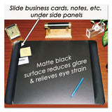 Artistic Executive Desk Pad with Antimicrobial Protection, Leather-Like Side Panels, 24 x 19, Black