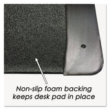 Artistic Executive Desk Pad with Antimicrobial Protection, Leather-Like Side Panels, 36 x 20, Black