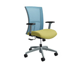 Global Vion – Sleek Aqua Mesh Medium Back Tilter Task Chair in Vinyl for the Modern Office, Home and Business