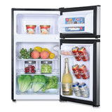 Avanti Counter-Height 3.1 Cu. Ft Two-Door Refrigerator/Freezer, Black/Stainless Steel