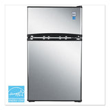 Avanti Counter-Height 3.1 Cu. Ft Two-Door Refrigerator/Freezer, Black/Stainless Steel