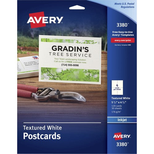 Avery Inkjet Postcard - White - 3380