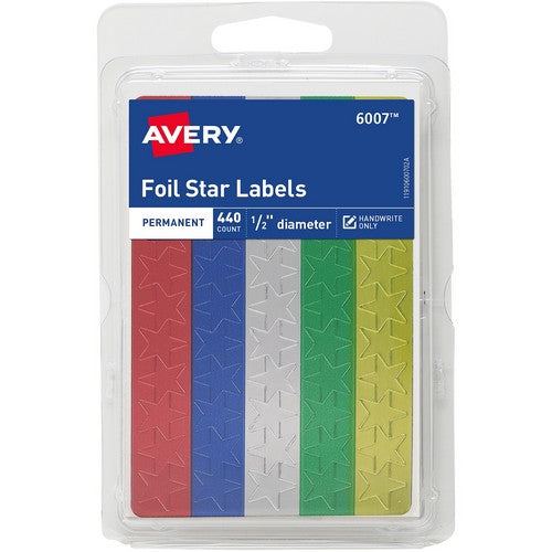 Avery Assorted Foil Star Labels - 6007