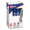 Avery MARKS A LOT Regular Desk-Style Permanent Marker, Broad Chisel Tip, Blue, Dozen (7886)