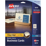 Avery Clean Edge Inkjet Business Card - Ivory - 08876