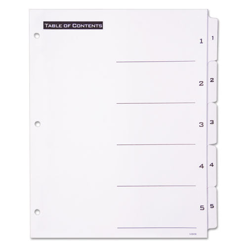 Avery B/W Print Table of Contents Tab Dividers - 11666