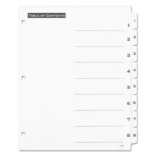 Avery B/W Print Table of Contents Tab Dividers - 11668