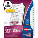 Avery 15-tab Custom Table of Contents Dividers - 11825