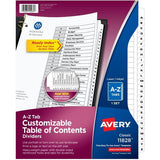 Avery A-Z Black & White Table of Contents Dividers - 11828