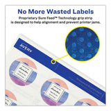 Avery Round Print-to-the Edge Labels with Sure Feed and Easy Peel, 2" dia, Glossy Clear, 120/PK