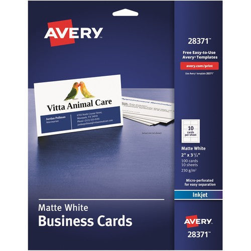 Avery Business Cards, Matte, 2-Sided Printing, 100 Cards (28371) - 28371