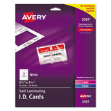Avery Laminated Laser/Inkjet ID Cards, 2 1/4 x 3 1/2, White, 30/Box