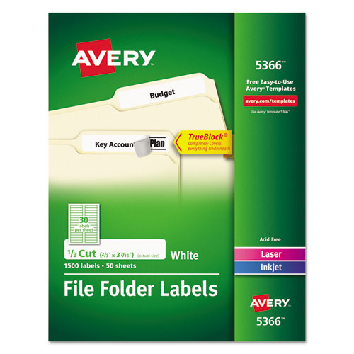 Avery TrueBlock File Folder Labels - 5366