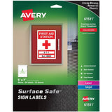 Avery 5"x7" Removable Label Safety Signs - 61511