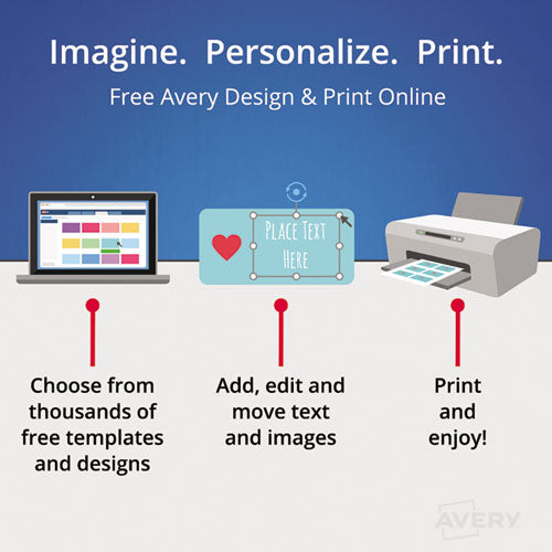 Avery Vibrant Inkjet Color-Print Labels w/ Sure Feed, 1 1/2" dia, White, 400/PK
