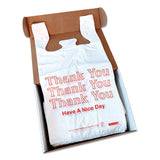 Monarch Plastic "Thank You - Have a Nice Day" Shopping Bags, 11.5" x 6.5" x 22", White, 250/Box