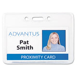 Advantus Proximity ID Badge Holders, Horizontal, Clear 3.75" x 3" Holder, 3.5" x 2.25" Insert, 50/Pack