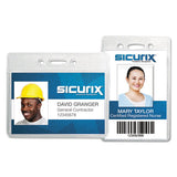 SICURIX SICURIX Badge Holder, Horizontal, 2.13 x 3.38, Clear, 12/Pack