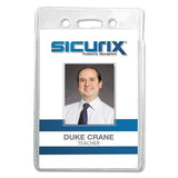 SICURIX SICURIX Badge Holder, Vertical, 2.75 x 4.13, Clear, 12/Pack