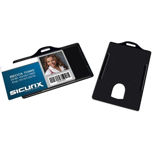 SICURIX Horizontal Black Frame ID Card Holder - 68310
