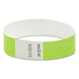 SICURIX Security Wristbands, Sequentially Numbered, 10" x 0.75", Green, 100/Pack
