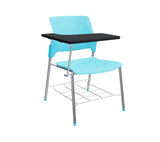 Global Stream – Fun and Functional Armless Classroom Chair in Flawless Chrome with Polypropylene Seat & Back with Backpack Rack and Tablet