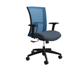 Global Vion – Sleek Blue Mesh High Back Tilter Task Chair in Vinyl for the Modern Office, Home and Business.