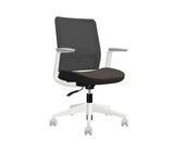 Global Factor – Smart and Chic Black Mesh Synchro-Tilter Mid-Back Chair in Vinyl, Perfect for your State-of-the-Art Office, Home and Business.